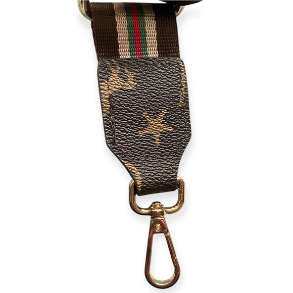 Bag Strap Green Red Tan Brown Striped Adjustable Equestrian Western Details - Picture 4 of 4